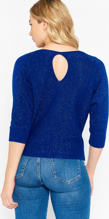 Lola Liza Pull lurex manches chauve souris Blue Taille L XL bol