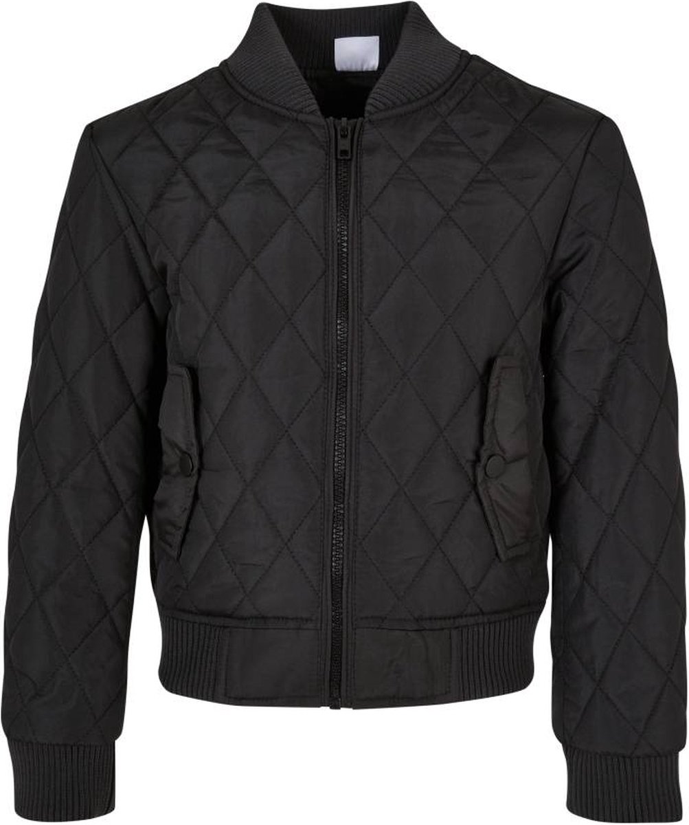 Urban Classics Diamond Quilt Nylon Kinder Jacket Kids 122/128 Zwart