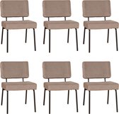 Bronx71® Velvet eetkamerstoel Espen taupe - Eetkamerstoelen set van 6