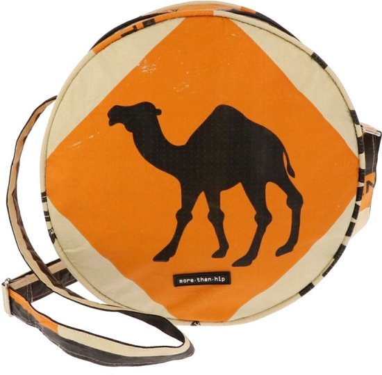 Sac Bandoulière Rond - Sacs en Ciment Recyclé - Camel Oranje
