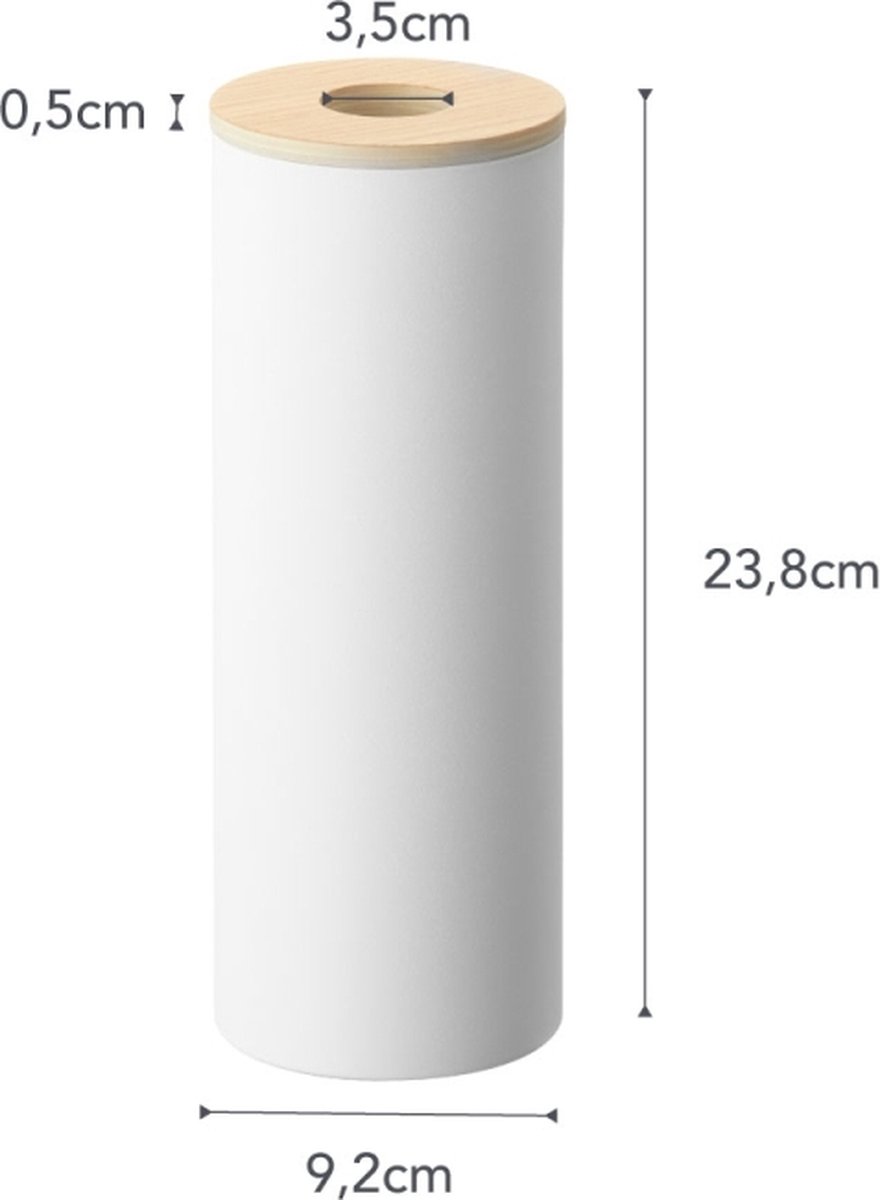 Yamazaki Home Rin Round Tissue Case - Slim Steel & Wood Container For Car Cup Holder Or Tabletop, Small - View #13
