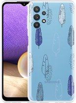 Samsung Galaxy A32 5G Hoesje Feathers Pattern - Designed by Cazy