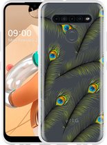 LG K41S Hoesje Peacock Feathers - Designed by Cazy