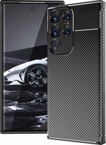 iMoshion Hoesje Geschikt voor Samsung Galaxy S23 Ultra Hoesje Siliconen - iMoshion Carbon Softcase Backcover - Zwart