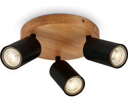 BRILONER - Vintage Opbouwspot - spotje draaibar - plafondspot met 3 lichtpunten - GU10 fitting - 19cm