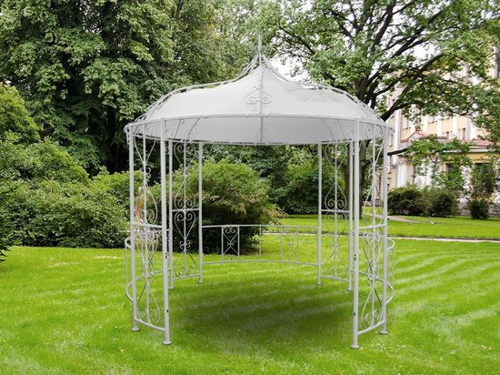 Kiosque de jardin en fer forgé en métal TILCARA - D300 x H290 cm - Wit