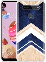 LG K51S Hoesje Space wood - Designed by Cazy