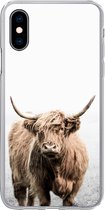 Geschikt voor iPhone X hoesje - Schotse hooglander - Vacht - Koe - Siliconen Telefoonhoesje