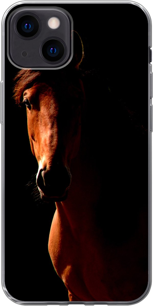 Telefoonhoesje Geschikt voor iPhone 13 hoesje - Paard - Licht - Portret - Siliconen Telefoonhoesje Telefoonhoesje