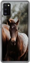 Telefoonhoesje Geschikt voor Samsung Galaxy A41 hoesje - Paarden - Bos - Berg - Siliconen Telefoonhoesje