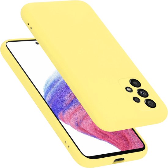 Cadorabo Hoesje geschikt voor Samsung Galaxy A53 5G in LIQUID GEEL - Beschermhoes gemaakt van flexibel TPU silicone Case Cover