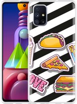 Hoesje Geschikt voor Samsung Galaxy M51 Love Fast Food