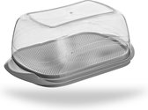 Kinghoff® - Beurrier avec couvercle - Inox - Passe au lave-vaisselle - 14x10x5,5 cm - Boîte fraîcheur - Anse