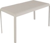 NATERIAL - Table de balcon rectangulaire IDAHO - 144 x 70 x 75 cm - 2 à 4 personnes - Aluminium - Beige - Table à manger - Table de jardin - Table d'appoint