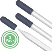 Beschermdop geschikt voor Apple Pencil 2de generatie Donker blauw - Set van 3 - Schokabsorberend - Anti-slip coating