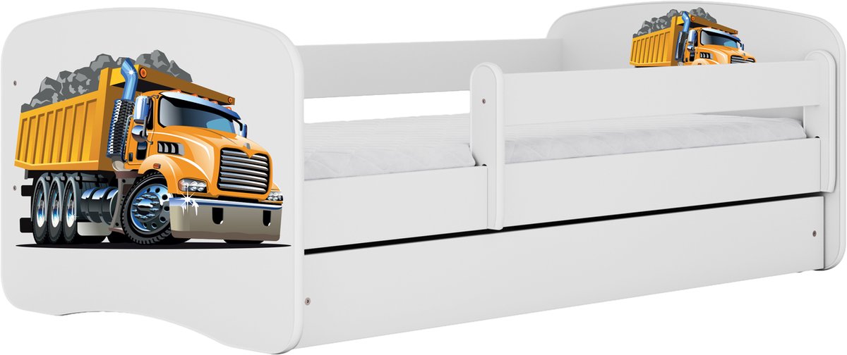Kocot Kids - Bed babydreams wit vrachtwagen met lade met matras 180/80 - Kinderbed - Wit