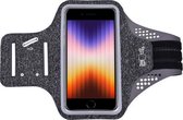 Support de téléphone en cours d'exécution iPhone SE 2022 2 - bracelet - bracelet sport - en tissu - Zwart