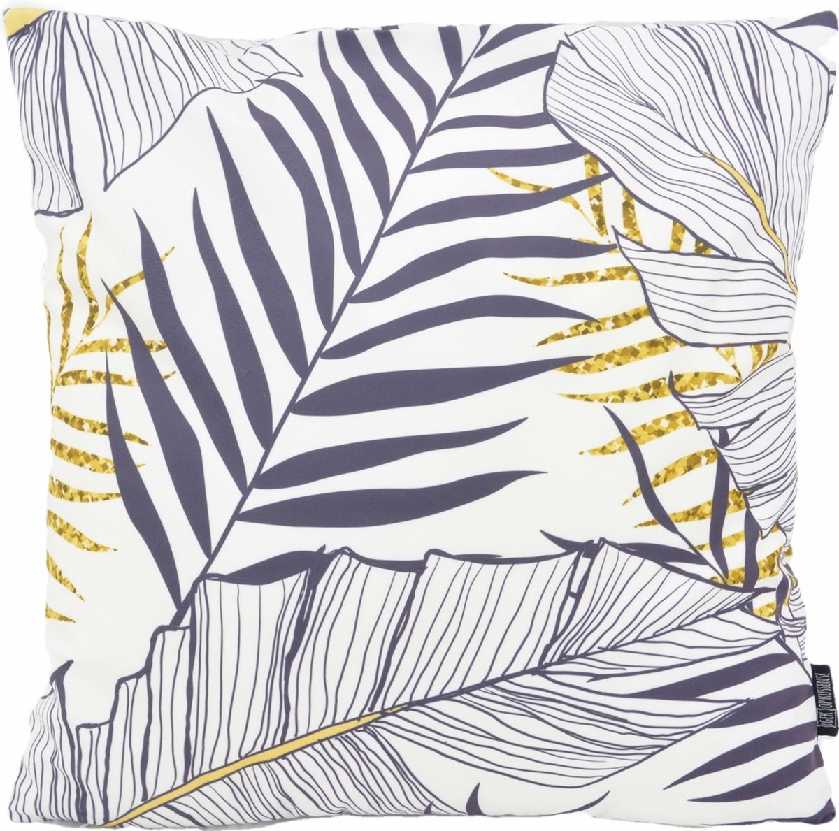 Gek op Kussens! Sierkussen Blue Palm Leaves | 45 x 45 cm | Katoen/Polyester Blauw-Wit