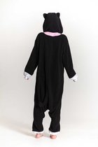 KIMU Onesie costume de chat noir costume de chat enfant - taille 140-146 - costume de chat costume de chat combinaison pyjama
