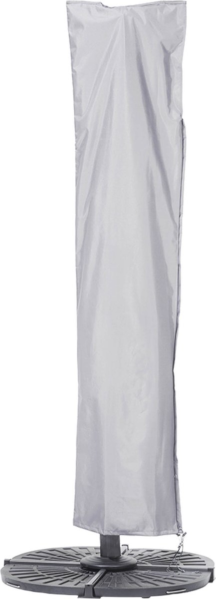 Beschermhoes voor zweefparasol frame recht | 275 cm x 66 / 60 cm | geschikt voor parasols tot Ø 450 cm | polyesterweefsel, Kleur: taupe (lichtgrijs)