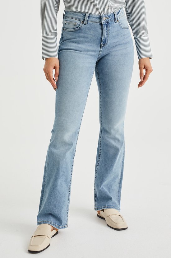 WE Fashion Dames mid rise bootcut jeans met stretch | bol