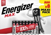 Piles Energizer Max AAA/LR03/E92, blister de 8, MaxIPACK