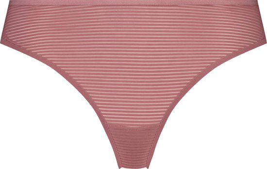 Hunkemöller Dames Lingerie Invisible string Stripe mesh - Paars - maat XL