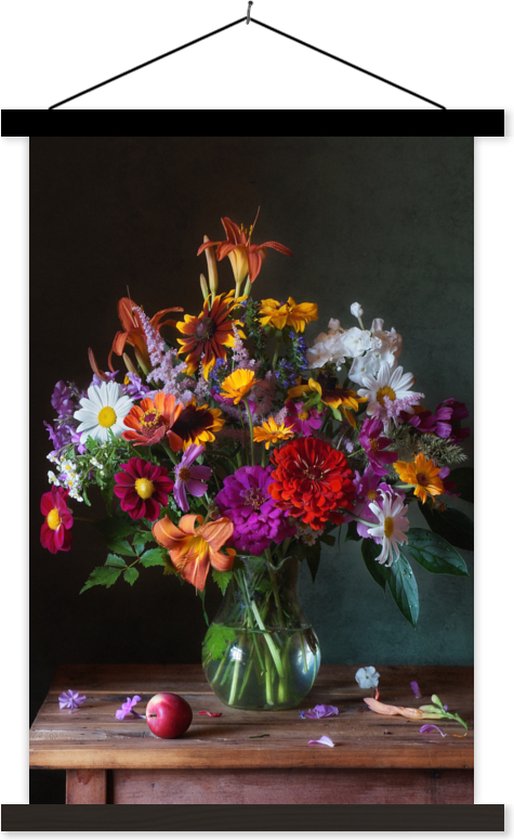 Affiche scolaire - Couleurs - Fleurs - Nature morte - 60x90 cm - Lattes noires