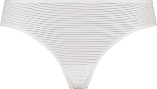 Hunkemöller Dames Lingerie Invisible string Stripe mesh - Wit - maat XL