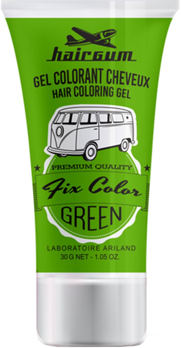 Niet-permanente kleur Hairgum Fix Color Groen Styling Gel (30 ml)