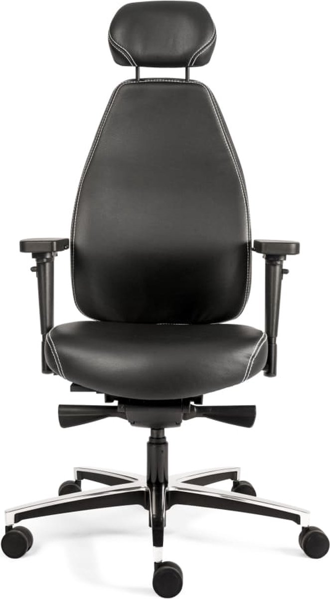 Sit And Move Therapod X Hoofdsteun - Bureaustoel Zwart leder