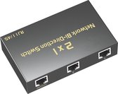 Commutateur de réseau à 2 ports, RS232 RJ45 Network Box Switch Box Ordinateur Intranet Ethernet Network Splitter Adapter