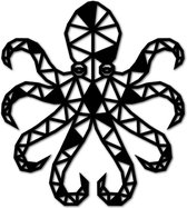 Houten Dierenkop - Octopus - Groot, Zwart MDF