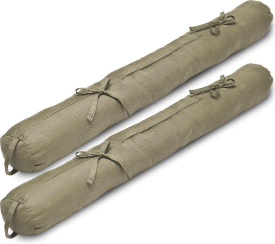 Beautissu Viento – Set van 2 Tochtstopper 10x100 cm – Tochtrol Taupe – Tochtstrips voor Deuren