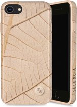 Selencia Aurora Fashion Backcover geschikt voor de iPhone SE (2022 / 2020) / 8 / 7 - Duurzaam hoesje - 100% gerecycled - Earth Leaf Beige