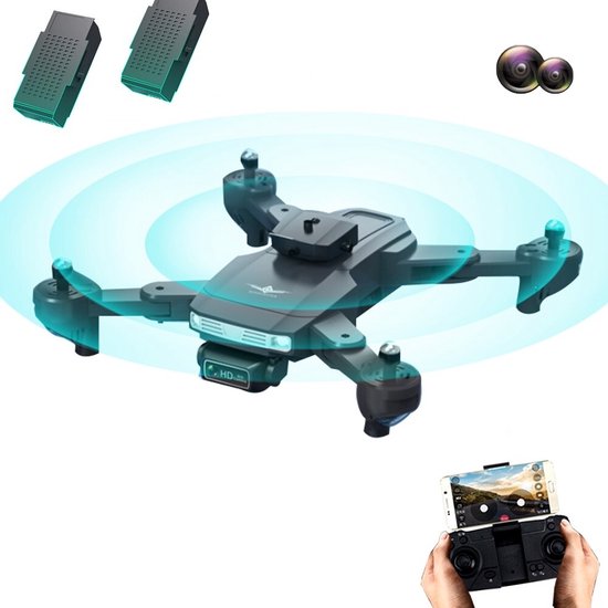 LUXWALLET Sky X Dodge - 22km/h - Obstakel Ontwijker - Kids Drone - Micro SD - 2x Camera Drone WiFi - Beginner Quadcopter