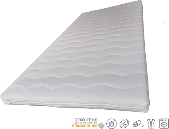 Foto: Topper 70x200 7cm dik hr koudschuim afritsbaar hoes contour gesneden 7 zone ergoline