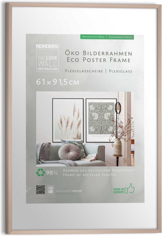 Analist vergeten Zuiver Wissellijst Kunst Poster 61x91,5 cm Kunststof - Reinders | bol.com