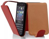 Cadorabo Hoesje geschikt voor Blackberry Q5 in INFERNO ROOD - Beschermhoes in flip-design Case Cover van getextureerd imitatieleer