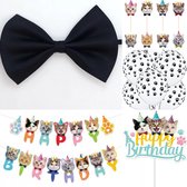 Poezen decoratie set 21-delig Happy birthday Cats met strik, slinger, ballonnen, taart en cupcake prikkers - poes - kat