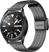 By Qubix Stalen bandje 20mm - Zwart - Geschikt voor Samsung Galaxy Watch 6 - Galaxy Watch 6 Pro - Galaxy Watch 5 - Galaxy Watch 5 Pro - Galaxy Watch 4 - Galaxy Watch 4 Classic - Active 2 - Watch 3 (41mm)