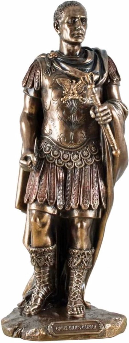 Veronese Design - Gaius Julius Casar - Romeinse Keizer - gebronsd beeld - zeer gedetailleerd - 26cm x 10cm x 9см