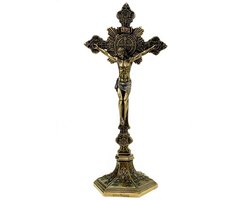 Veronese Design - Sint Benedictus Crucifix (aan de muur en staand) - (hxbxd)ca. 25cm x 11cm x 8cm