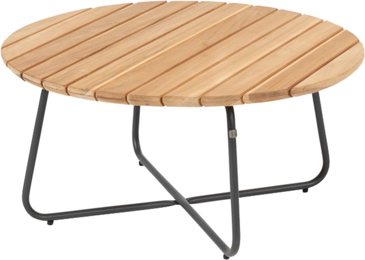 4 Seasons Outdoor 4 Seasons Verdi ronde salontafel teak 73 cm. - antraciet