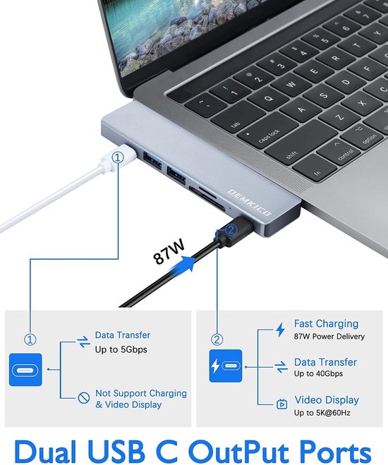Cinqo MacBook Pro 7in2 USB Chub voor MacBook Pro MacBook Air