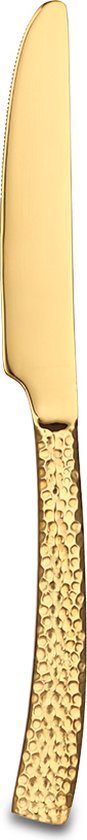 Ménagère - Couverts Or Martelé -24 Pièces-Qualité Suisse- Set Complet -100% Acier Inoxydable- Or Martelé 24k- Or 24K
