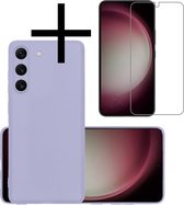 Coque Samsung Galaxy S23 Plus Coque Arrière Coque Siliconen Avec Protecteur D'écran - Lilas