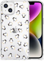 Doorzichtige Silicone Hoesje Geschikt voor iPhone 14 Pinguïn