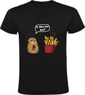 Poepende aardappel, zo worden frietjes gemaakt Heren T-shirt - eten -  frituur - patat... | bol