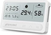 Bol.com Spoused Digitale Hygrometer - Thermometer voor binnen - Luchtvochtigheidsmeter - Weerstation - Wit aanbieding